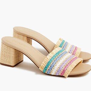 JCrew NWT Woven mule heeled sandals, size 5